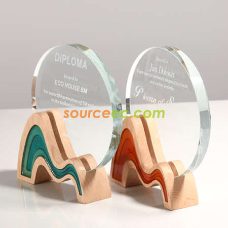 Customization Wooden Crystal Trophy Corporate Gifts
