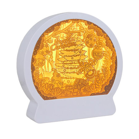 Customization Christmas 3D Light And Shadow Three-Dimensional Paper Carving Photo Frame Corporate Gifts