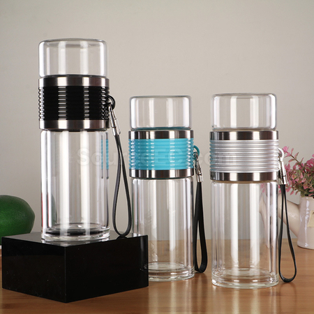 Customization Portable Glass Mug with Infuser Corporate Gifts
