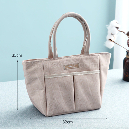 Customization Wood Grain Aluminum Foil Portable Lunch Box Bag Corporate Gifts