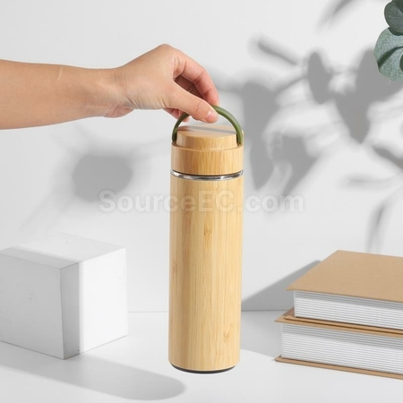 Customization Portable Bamboo Shell Thermos Cup With Cover Corporate Gifts