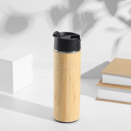 Customization Portable Bamboo Shell Thermos Cup With Cover Corporate Gifts