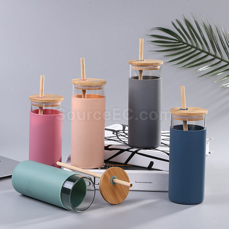 Customization Glass Cup with Bamboo Lid Corporate Gifts
