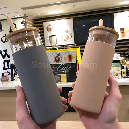 Customization Glass Cup with Bamboo Lid Corporate Gifts