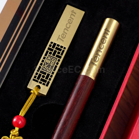 Customization Crystal Photo Frame USB Stick Wood Signature Pen Set Corporate Gifts