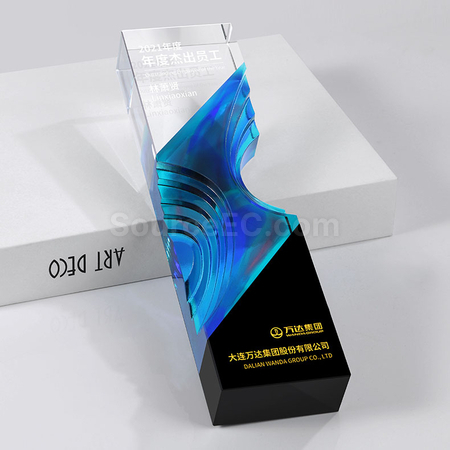 Customization Colored Glaze Crystal Trophy Corporate Gifts