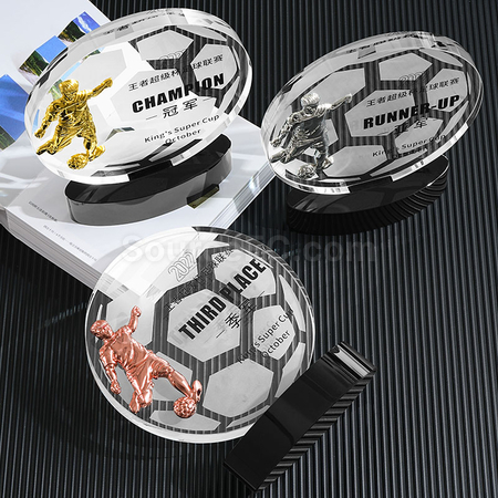 Customization FootBall Crystal Trophy Corporate Gifts
