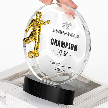 Customization FootBall Crystal Trophy Corporate Gifts