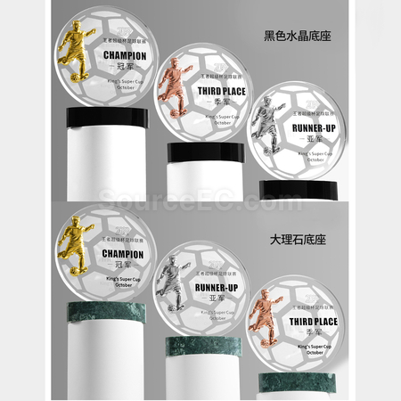 Customization FootBall Crystal Trophy Corporate Gifts