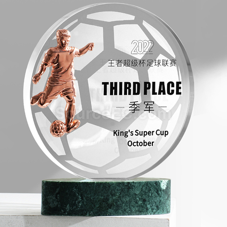 Customization FootBall Crystal Trophy Corporate Gifts