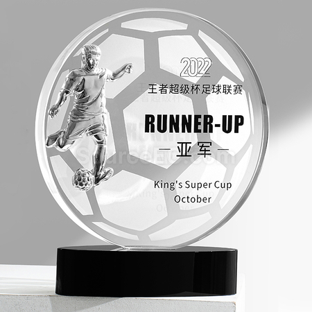 Customization FootBall Crystal Trophy Corporate Gifts