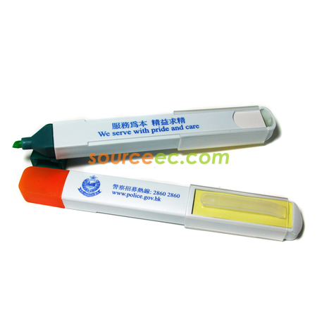 Customization Highlighter Pen With Memo Pad Corporate Gifts