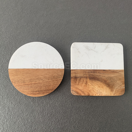 Customization Marble and Wood Coaster Corporate Gifts