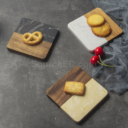 Customization Marble and Wood Coaster Corporate Gifts