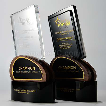 Customization Wooden Crystal Trophy Corporate Gifts