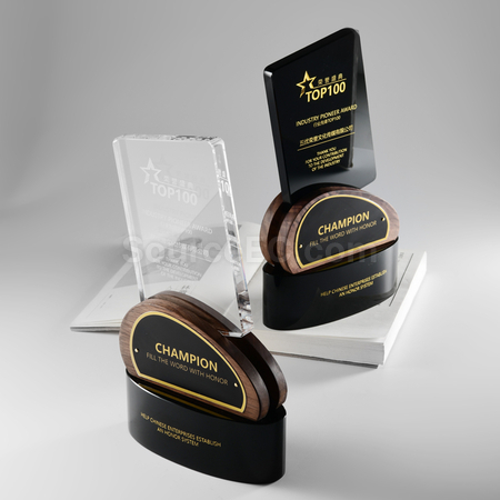 Customization Wooden Crystal Trophy Corporate Gifts