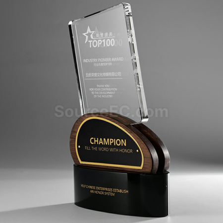 Customization Wooden Crystal Trophy Corporate Gifts