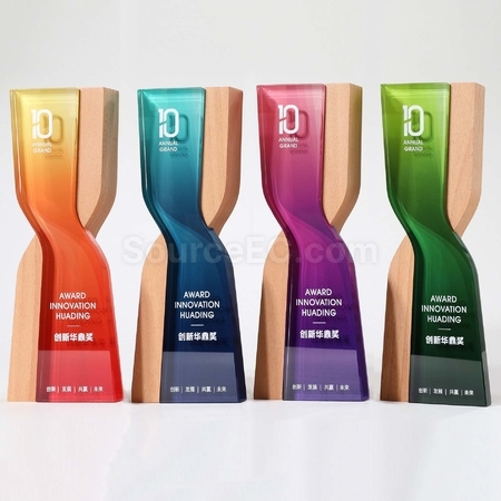 Wood Crystal Trophy