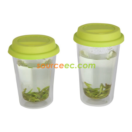260ML Silica Double Glass Cup 