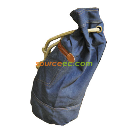 Denim drawstring bag