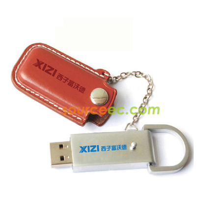 Customization PU Leather USB Thumb Drive 4GB Corporate Gifts