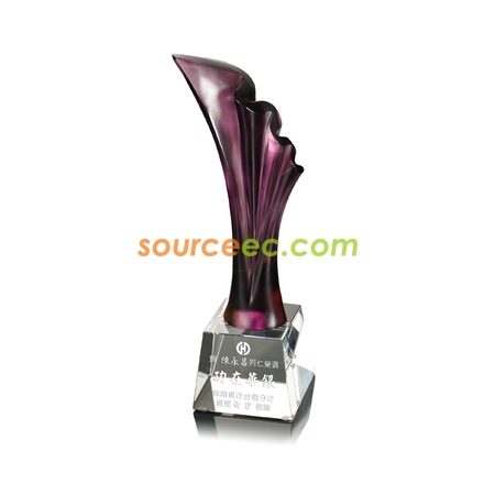 Customization Colored Glaze Crystal Trophies  Corporate Gifts