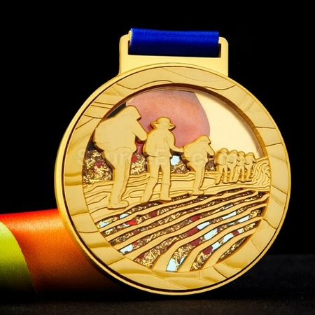Customization Trailwalking Quicksand Creative Metal Commemorative Medal Corporate Gifts