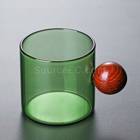 Customization Colored Glass With Wooden Handle Corporate Gifts