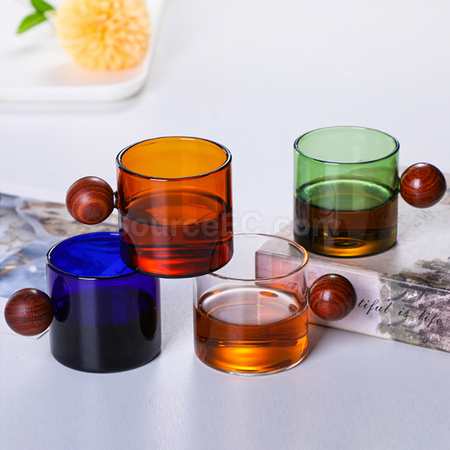 Customization Colored Glass With Wooden Handle Corporate Gifts
