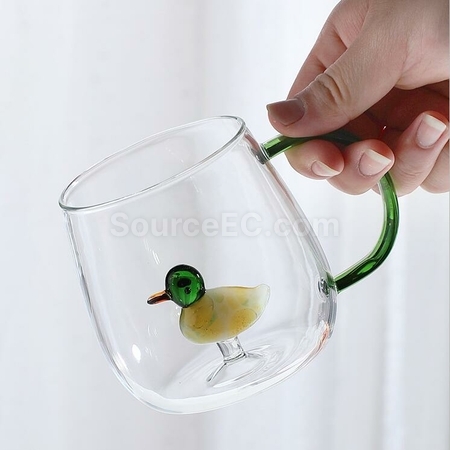 Customization 3D Three-Dimensional Small Animals And Plants Glass Water Cup Corporate Gifts