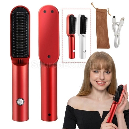 USB Dual-Purpose Straight Hair Curler Negative Ion Styling Comb