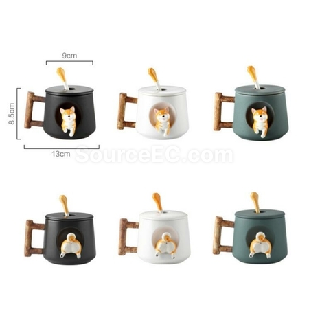 Customization Creative Ceramic Cute Dog Mug Corporate Gifts