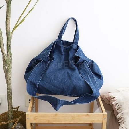 Customization Solid Color Literary One-Shoulder Denim Messenger Bag Corporate Gifts