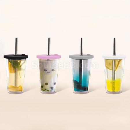 Customization Double-layer Straw Cup Corporate Gifts