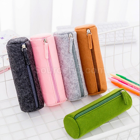 Pencil Pouch Premium PU Pen Pencil Pouch Marker Organizer Silver