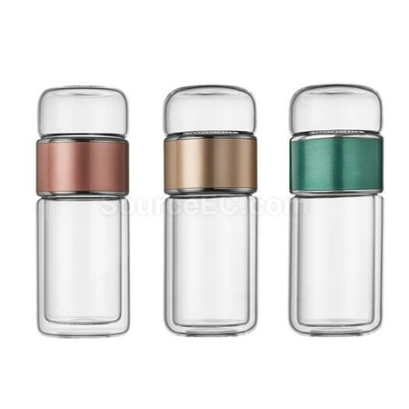 Customization 280ML Portable Glass Bottle with Infuser Corporate Gifts