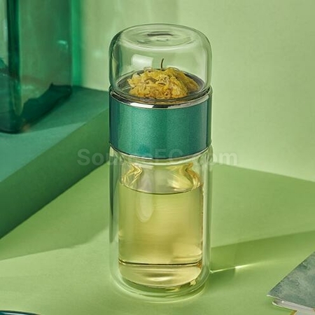 Customization 280ML Portable Glass Bottle with Infuser Corporate Gifts