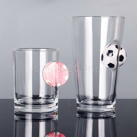 Customization Creative Shape Inlaid Ball Beer Glass Mug Corporate Gifts