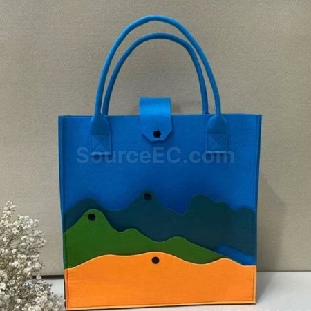 Customization Large Capacity Colorblock Mountain Felt Tote Corporate Gifts