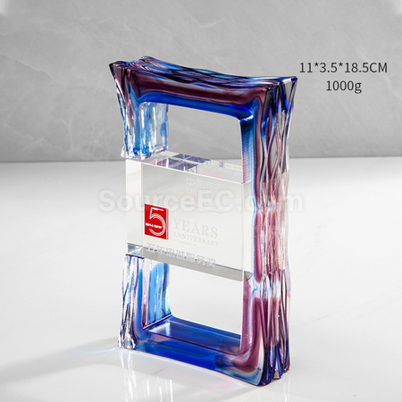 Customization Colored Glaze Crystal Trophy Corporate Gifts