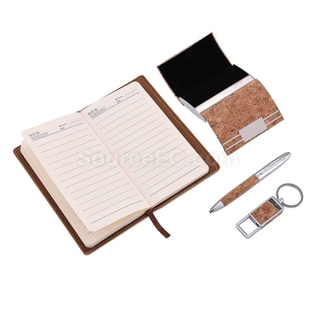 Customization Key Chain + Card Holder + Notebook + Pen Business Gift Set Corporate Gifts