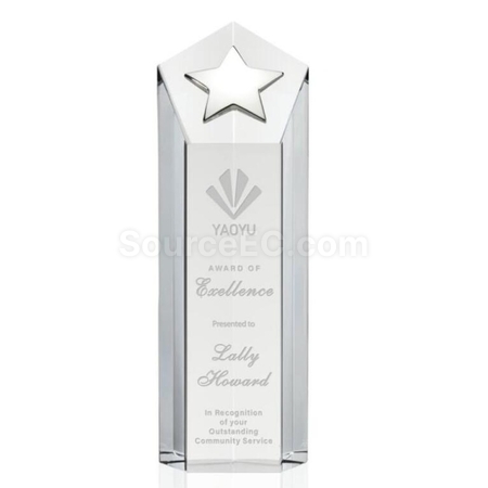 Customization Metal Star Crystal Trophy Corporate Gifts