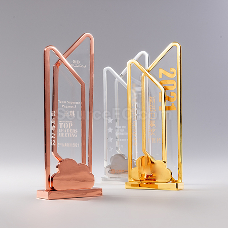Customization Crystal Clear Metal Trophy Corporate Gifts