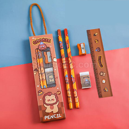 Customization Five-Piece Cartoon Stationery Pencil Set Corporate Gifts