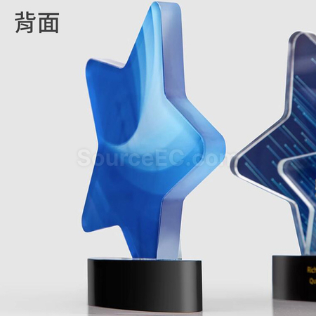 Customization Color Printed Star Crystal Trophy Corporate Gifts