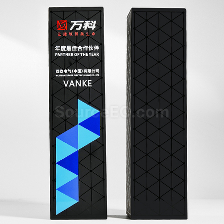 Customization UV Black Crystal Trophy Corporate Gifts