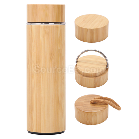 Customization Portable Bamboo Shell Thermos Cup With Cover Corporate Gifts