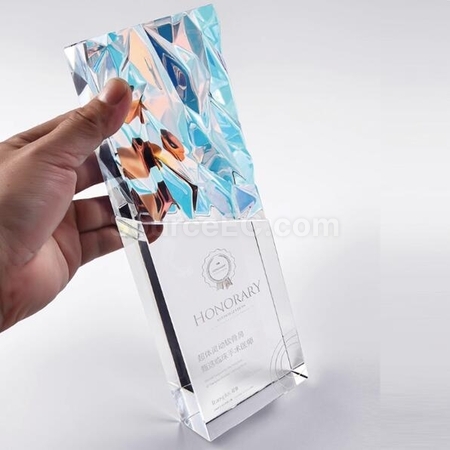 Customization Colorful Glory Brilliant Color-changing Crystal Trophy Corporate Gifts