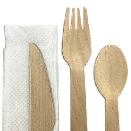 Customization 4pcs Wooden Cutlery Set Corporate Gifts