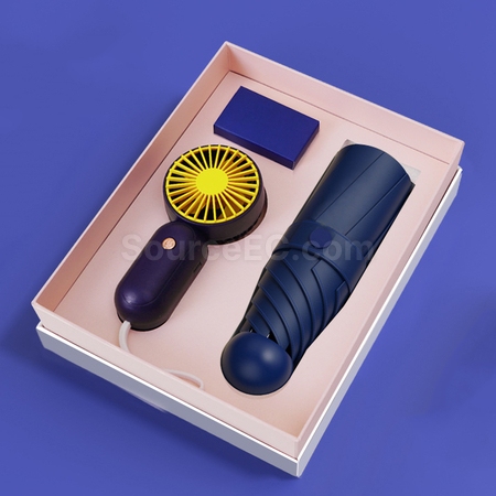 Customization Umbrella And Fan Gift Set Corporate Gifts